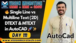 🔥 Single Line vs Multiline Text (2D) | DTEXT & MTEXT in AutoCAD 🚀 ✨