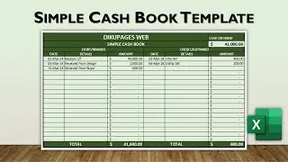 How to Create a Simple Cash Book in Excel | Accounting Template Design in Excel