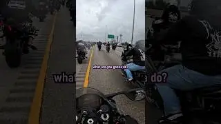Cop vs 1000 motorcycles