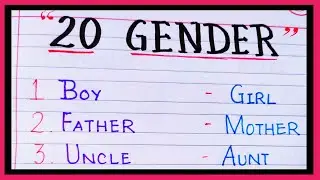 20 Gender Name in english | male and female