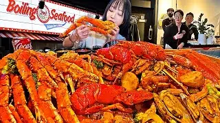 INSANE Boiling Crab Tower! Owner Speechless! King Crab & Lobster Feast