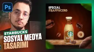 How to Make Social Media Design for STARBUCKS? #10  | Photoshop Tutorials