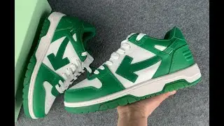 OFF WHITE OUT OF OFFICE OOO 30 MM LOW TOPS GREEN WHITE