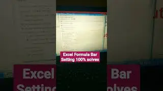 Excel Formula bar setting / How to show or hide In Excel Farmula bar #shortvideo #viral #excel
