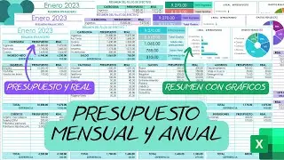 PRESUPUESTO MENSUAL y ANUAL 💲en Excel✅Finanzas personales