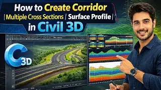 How to create corridor | Multiple cross sections | surface profile | in civil3D #autocadcivil3d