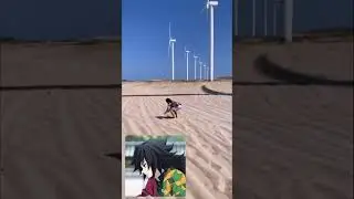 anime wind turbine shadow jump // demon slayer #animegirl #shorts #kny