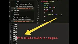 Print infinite number in C Program in single code