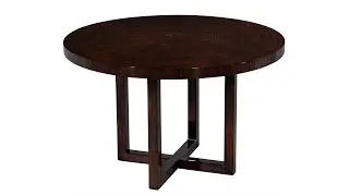 DS-5241 Art Deco Inspired Sapele Round Dining Table