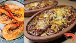 Butter and Oyster Mushroom Jumbo Shrimp Casserole Recipe / Ready in Minutes AT OVEN