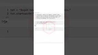Python String Metotları startswith - Python String İşlemleri 