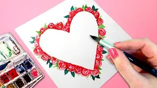 Rose Heart Watercolor Painting for Valentine’s Day