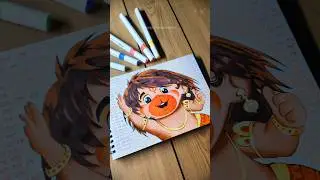Jai shree Ram 🚩, Ram Navami Drawing, Hanuman Ji Drawing ❤️ #hanuman  #ram  #shorts