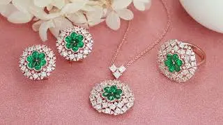 925 Silver Clover jewelry set--Rose Gold Plating