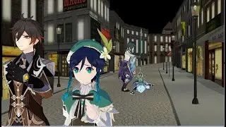 Noche de amigos y Escapando de Xiao (Genshin Impact Español Latino)