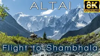 Russia. Altai. Flight to Shambhala. Belukha Mountain. Aerial. 8K 60FPS