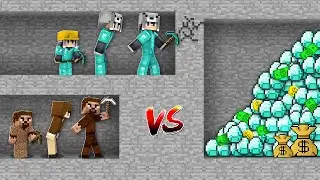 FAKİR AİLE VS ZENGİN AİLE MADEN YARIŞMASI 😱 - Minecraft
