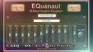EQuanaut 10-Band Graphic Equalizer VST VST3 Audio Unit Plugin Effect for Windows and Mac 64 bit