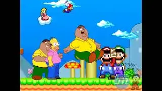 MUGEN RDC Homer (AI) and Peter Griffin (Me) vs SMW Mario (AI) and SMM2 + SMW Luigi (AI)