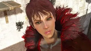 Fallout 4 Mod / Red Feathered Dress / Hides the Pip-Boy in 3rd person view