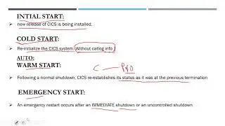 TYPES OF START PERFORMED IN CICS||CUSTOMER INFORMATION CONTROL SYSTEM||MAINFRAME||