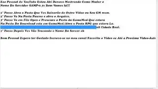 Como Mudar o Nome Do Server SAMP- 0.3x !!!