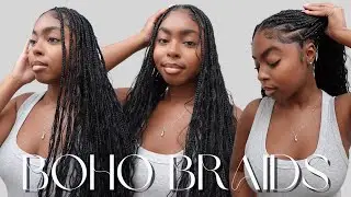 HOW TO: DIY BOHO KNOTLESS BRAIDS & HOW TO STYLE FT. CURLSQUEEN