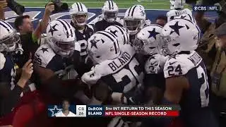 DaRon Bland intercepted Sam Howell for 63 yard touchdown