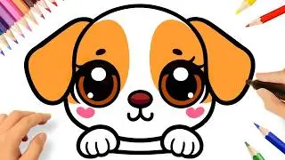 HOW TO DRAW A PUPPY DOG KAWAII EASY 🐶