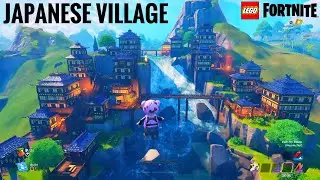 My Stunning Japanese Village Over A Waterfall In Lego Fortnite - “Best Village Build”