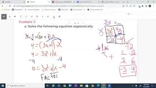 Solving Inverse Variation with Factoring "a" Greater than 1