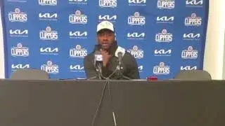 New @laclippers Point Guard John Wall talks after his first preseason game with his new team