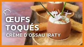 Œufs toqués, crème d’Ossau Iraty, ail des ours et jaune fumé