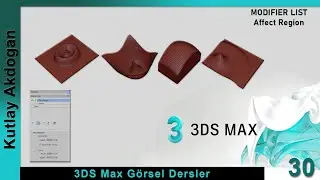 Autodesk 3DS Max Dersleri-30 3DS Max  Modifier List - Taper - Affect Region Modifier