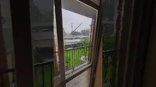 More rain and strong winds from Hurricane Beryl looking out from my Houston apartment