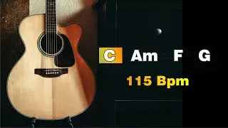 Folk Rock Guitar Backing Track in C Major 115 Bpm