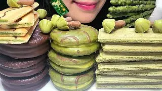 Matcha Choco Dessert ASMR MUKBANG