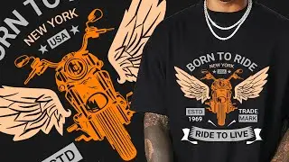 Motorcycle T-Shirt Design Tutorial in Adobe Illustrator