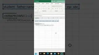 Wraprows formula in excel 