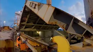 Opening Cargo Hatches On A [Tiny] Containership