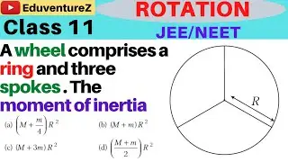 A wheel comprises a ring of radius R and mass M and three spokes each of mass m. The moment of inert