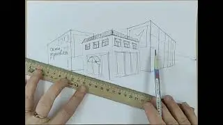 Линейная перспектива с двумя точками схода. Улица, перекресток.