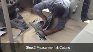 How to install leather flooring in car | Car Floor Lamination