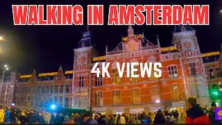 Amsterdam Central in Winter || #amsterdamnetherlands Walking Tour 2024