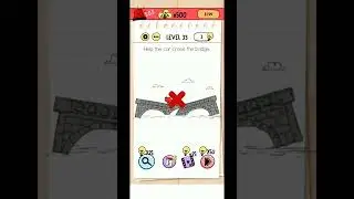 Brain Test Tricky Puzzle Level 33 solved || Help the car cross the bridge level solution