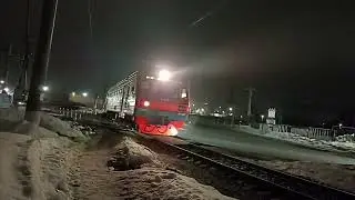 Электропоезд эд4м - 0148 с приветливой бригадой прибывает из Красноармейска // станция Софрино