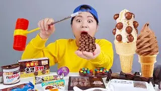 コンビニ チョコレートアイスクリームデザート食べる音ドナ