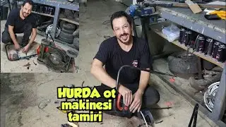 Hurdacıdan aldığımız çim biçme makinesini tamir ediyoruz