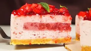 Клубничный муссовый торт без выпечки | Strawberry mousse cake