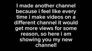 My new channel